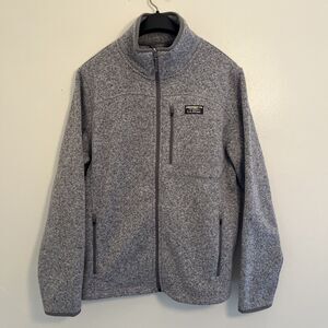 L.L BEAN Men's Sweater Fleece Full-Zip Jacket, Heather Gray- M